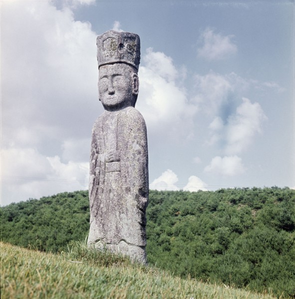 One of the guardian figures which surround the tomb of General Kim Yusin