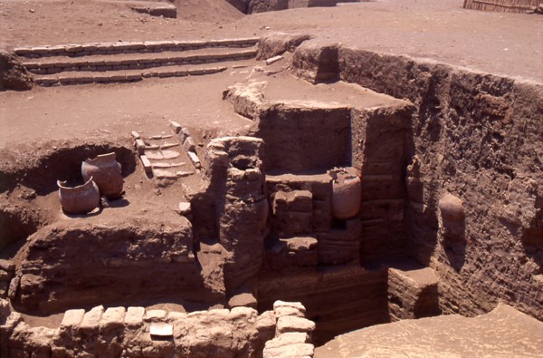 Part of the archaeological site left in situ at San Jose de Moro, where the tomb of a so-called Moche princess associated with human sacrifice was uncovered