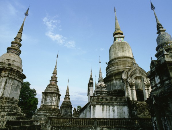 View of a Buddhist temple in the Chiang Mai area of northern Thailand
