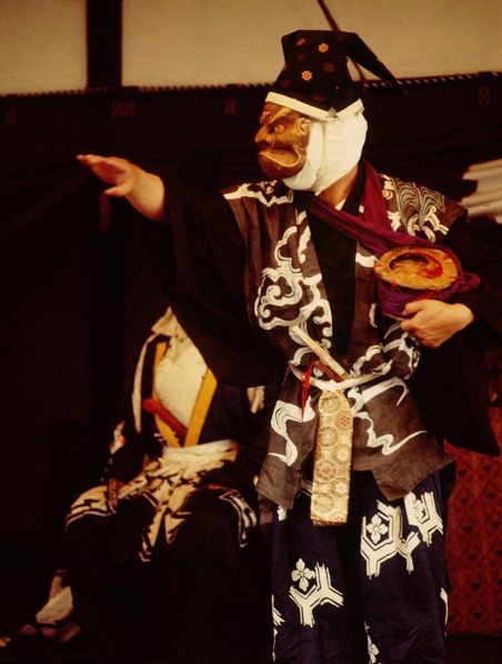 Scene from a Kyogen play, a light form of drama associated with Noh