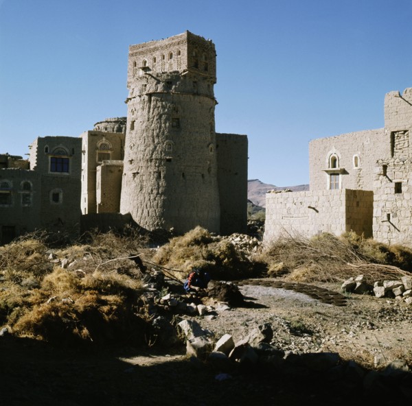 The towering walls of the houses were built for defensive purposes, with the windows set high in the upper storeys