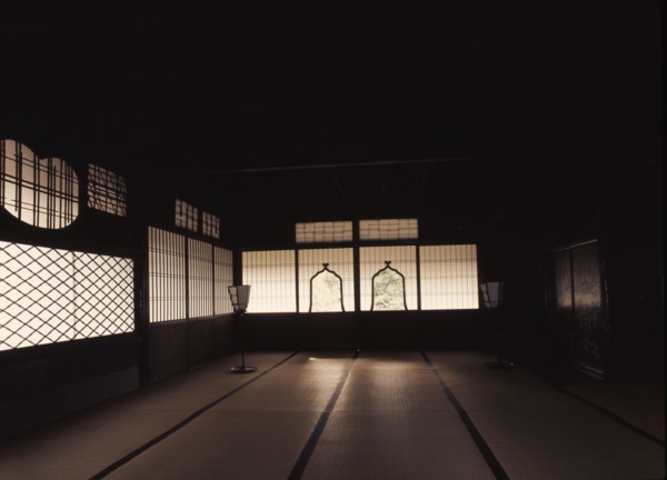 An interior in Shimabara, one of Japan's earliest pleasure quarters which opened in Kyoto in the time of Hideyoshi Toyotomi