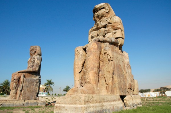View of the colossi of Memnon