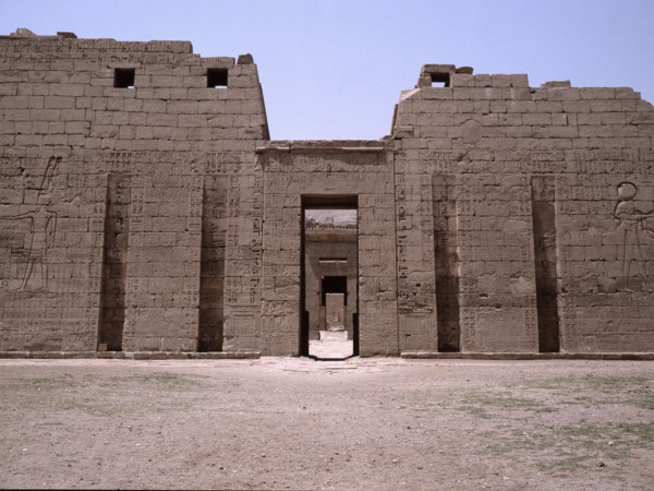The entrance to the mortuary temple of Ramesses III at Medinet Habu