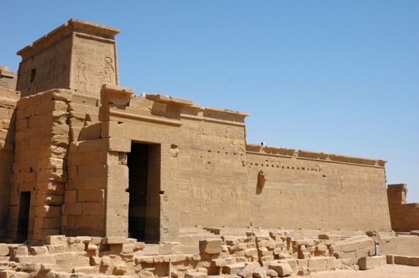 View of the side entrance to the Hypostyle Hall of the Temple of Isis