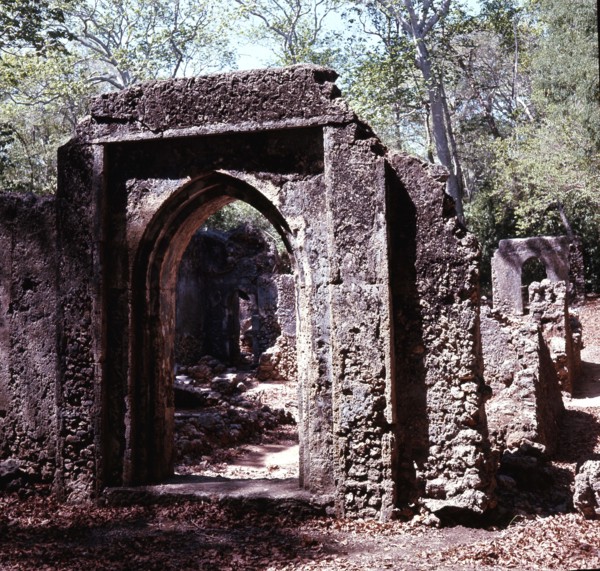 The ruins of Gedi, an important East African city and centre of the slave trade between c