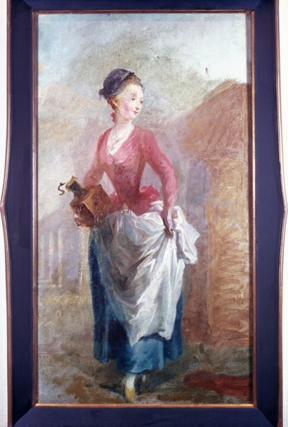 Girl with coffee grinder'
