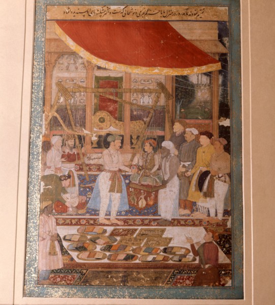 A miniature from an illustrated copy of the emperor's memoirs
