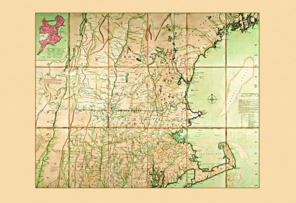 Map of the Most Inhabited Part of New England 1774
