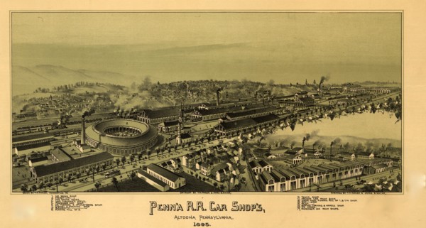 Pennsylvania Railroad Machine shops in Altoona, Pennsylvania 1895 1895