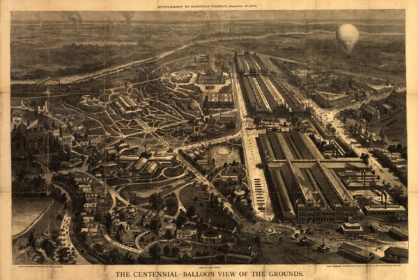 Balloon View of the Centennial Fairgrounds in Philadelphia, Pennsylvania 1876 1876