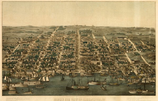 Birds Eye View of Alexandria, Virginia 1863 1863