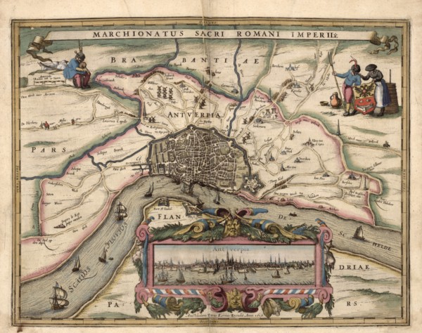 Map of Antwerp, Belgium 1622