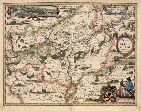 Map of Belgium & Namur 1622