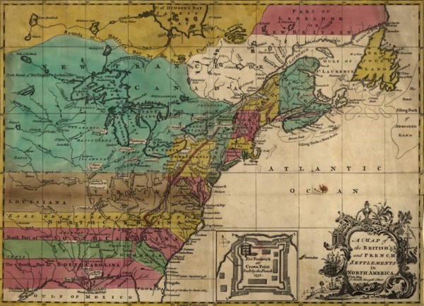 Map of British & French Settlements in America - 1755 1755