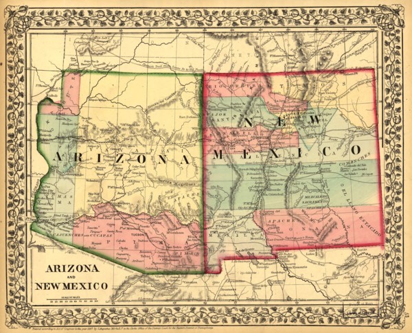 Arizona & New Mexico - 1867 1867