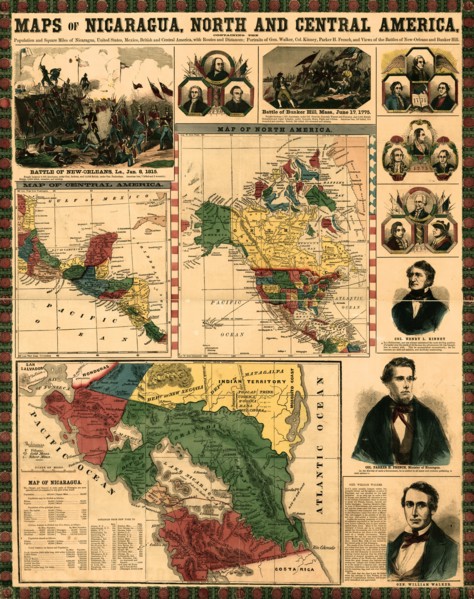 Nicaragua &Central America, Mexico, isthmus of Panama 1856
