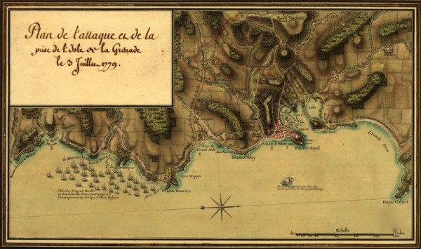 Plan de l'attaque et de la prise de l'isle de la Grenade le 3 juillet 1779. 1779