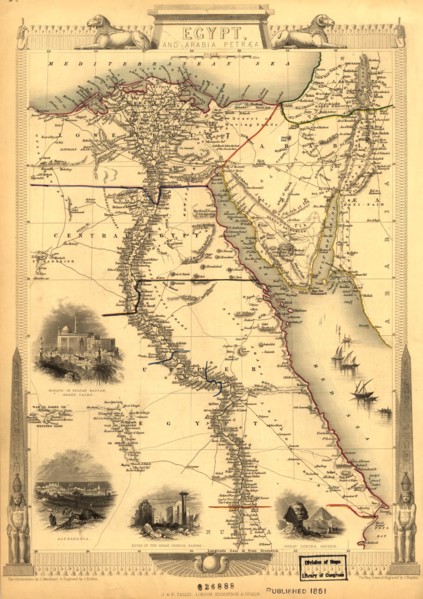Egypt & Arabia Petrea(assholes put the stamp over the border) 1800's
