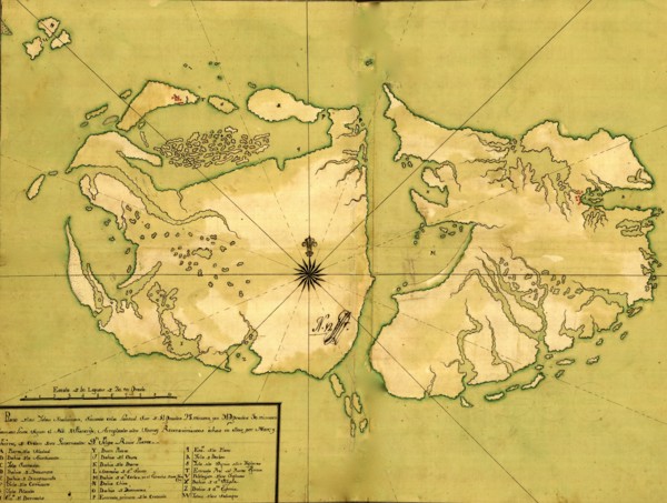 Falkland Islands, Malvinas 1700's  - South America 1700's