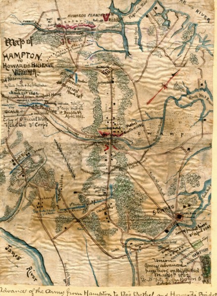 Hampton to Howard's Bridge, Virginia.