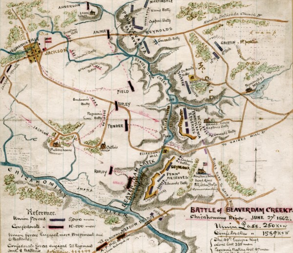 Battle of Beaver dam Creek Va., Chickahominy River 1862