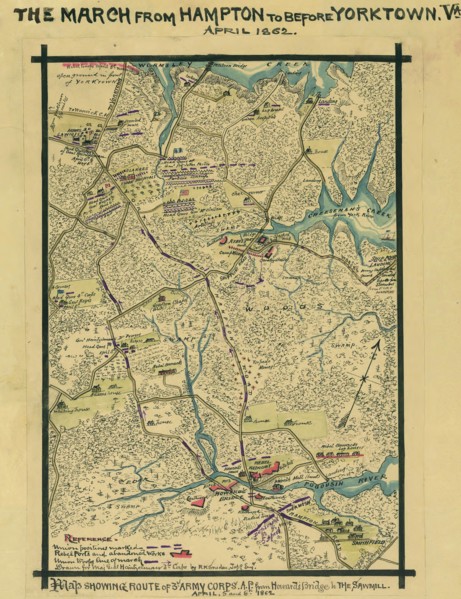 March from Hampton to before Yorktown, Va.,  1862