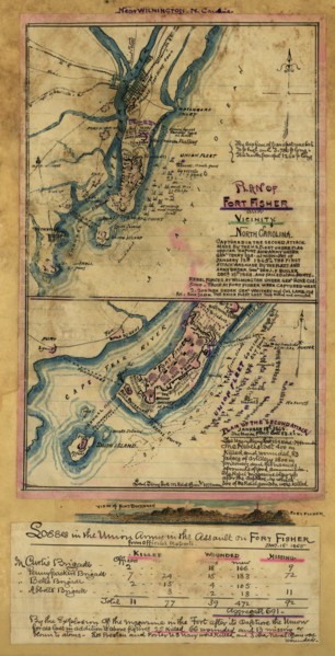 Fort Fisher and vicinity, North Carolina. Plan of second attack, January 15th, 1865. 1865