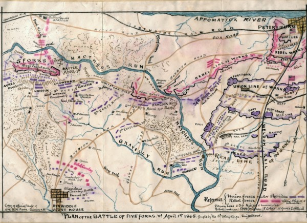 Battle of Five Forks, Va., April 1st 1865 : fought by 5th Army corps General Warren. 1865