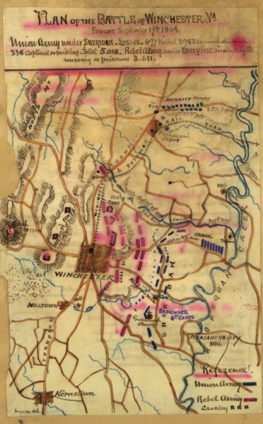 Battle of Winchester, Va. Fought September 19th, 1864. 1864