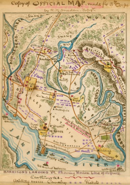 Harrison's Landing, Va. : Showing Union line of defense 1862