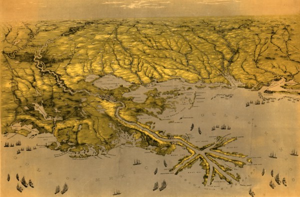 Birds eye view of Louisiana, Mississippi, Alabama and part of Florida - 1861 1861