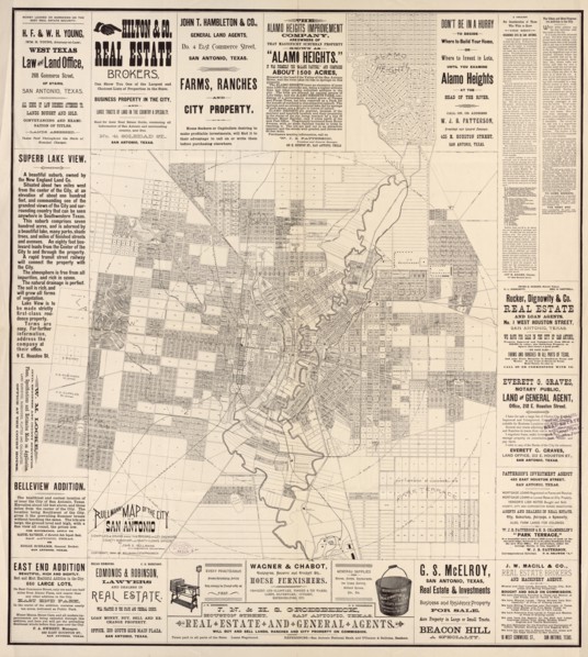 San Antonio City Map -1890 1890