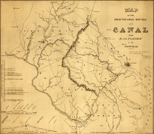 practicable routes of a canal from Baltimore to the Potomac - 1838 1838