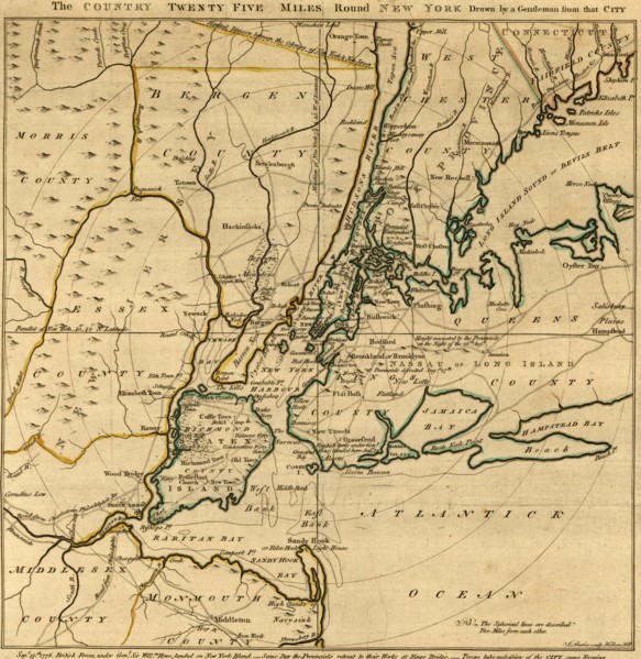 Country twenty five miles round New York 1776