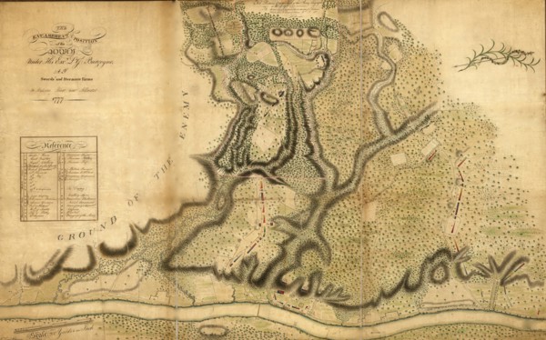 Burgoyne's position at Freeman's Farm on the Hudson - 1777