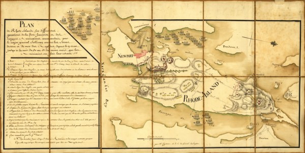 French Fleet & Colonial Troops under General Sullivan in Rhode Island - 1778