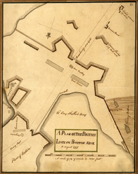 British Lines on Boston Neck - Bunker Hill - 1775 1775