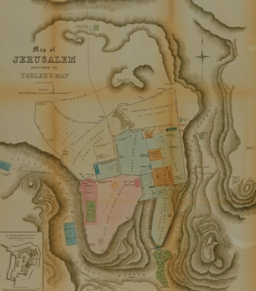 Semi-Antique Map of Jerusalem