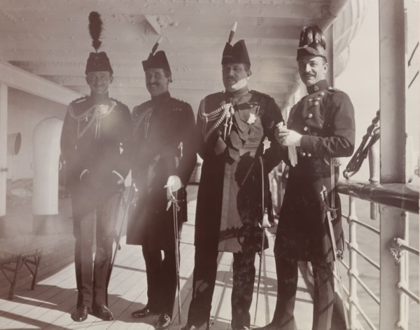 British officers aboard the S.S. Balmoral Castle