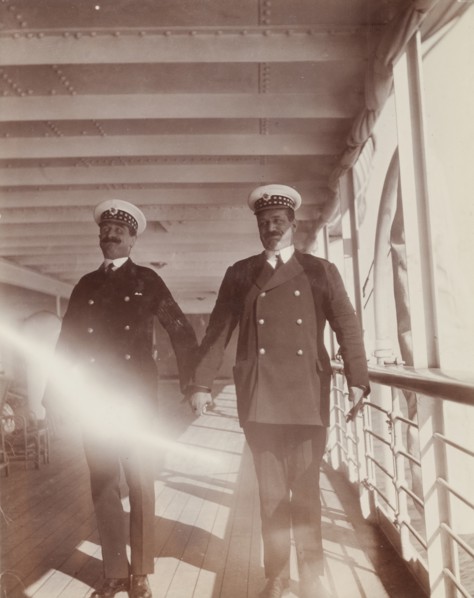 Officers aboard the S.S. Balmoral Castle