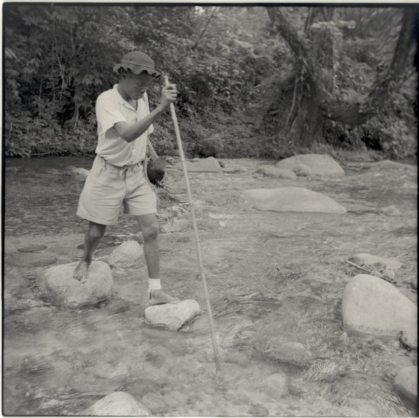 Lazarius returning, crossing river