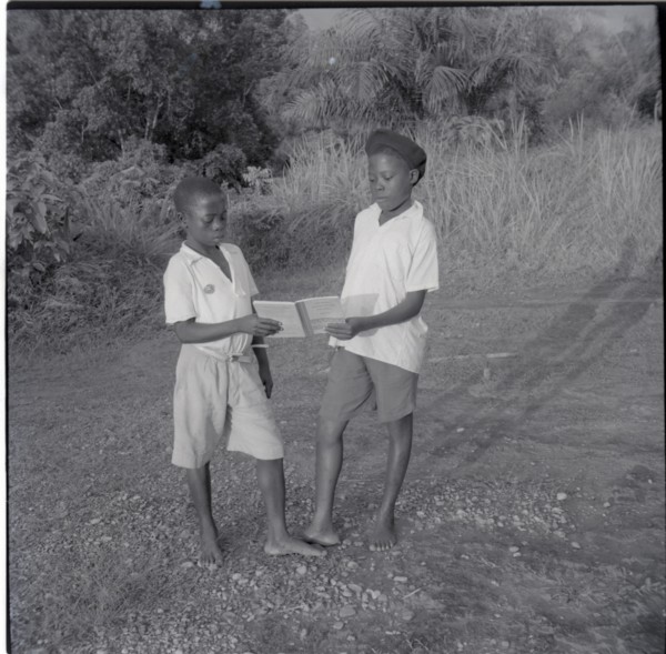 Two boys reading