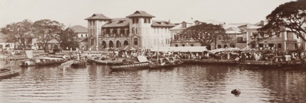Waterfront at Lagos showing the Elder Dempster building