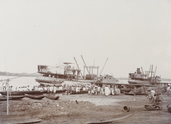 Two ships moored ready for loading at Badagry