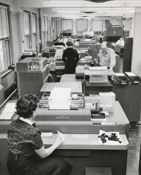 Office Workers Entering Data