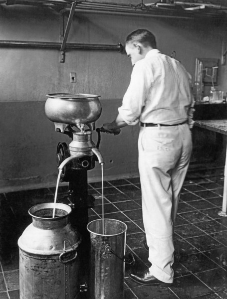 Farmer Using A Cream Separator