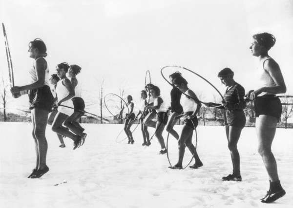 Hoop Jumping Schoolgirls