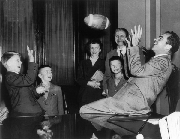 Nixon Catching Football