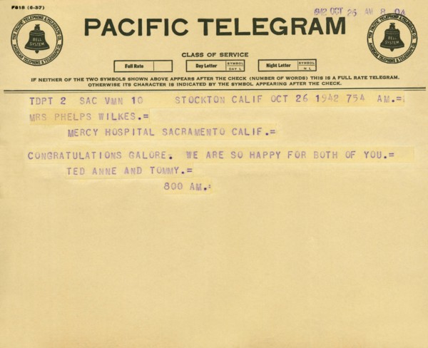 Congratulatory Telegram